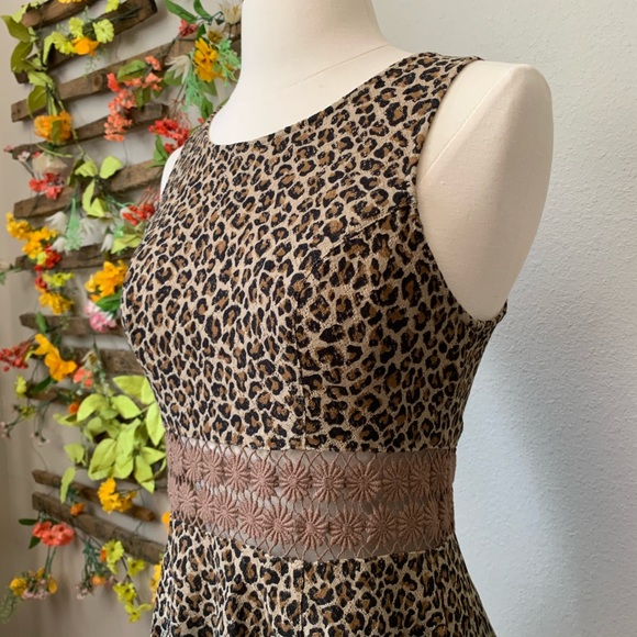 Free People Leopard Daisy Fit and Flare Dress - Picture 2 of 4